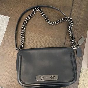 Coach black and chain handbag